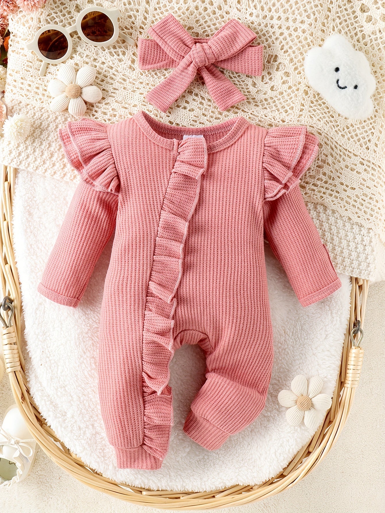 אוברול סריג מתוק לתינוקות דגם שוהם